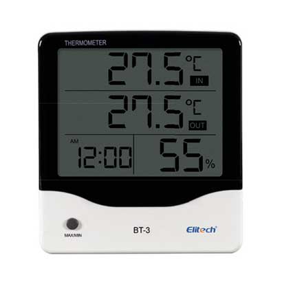 3) Termohigrometro Digital Elitech BT-3 Umidade 20/99% UR TEMP Frontal